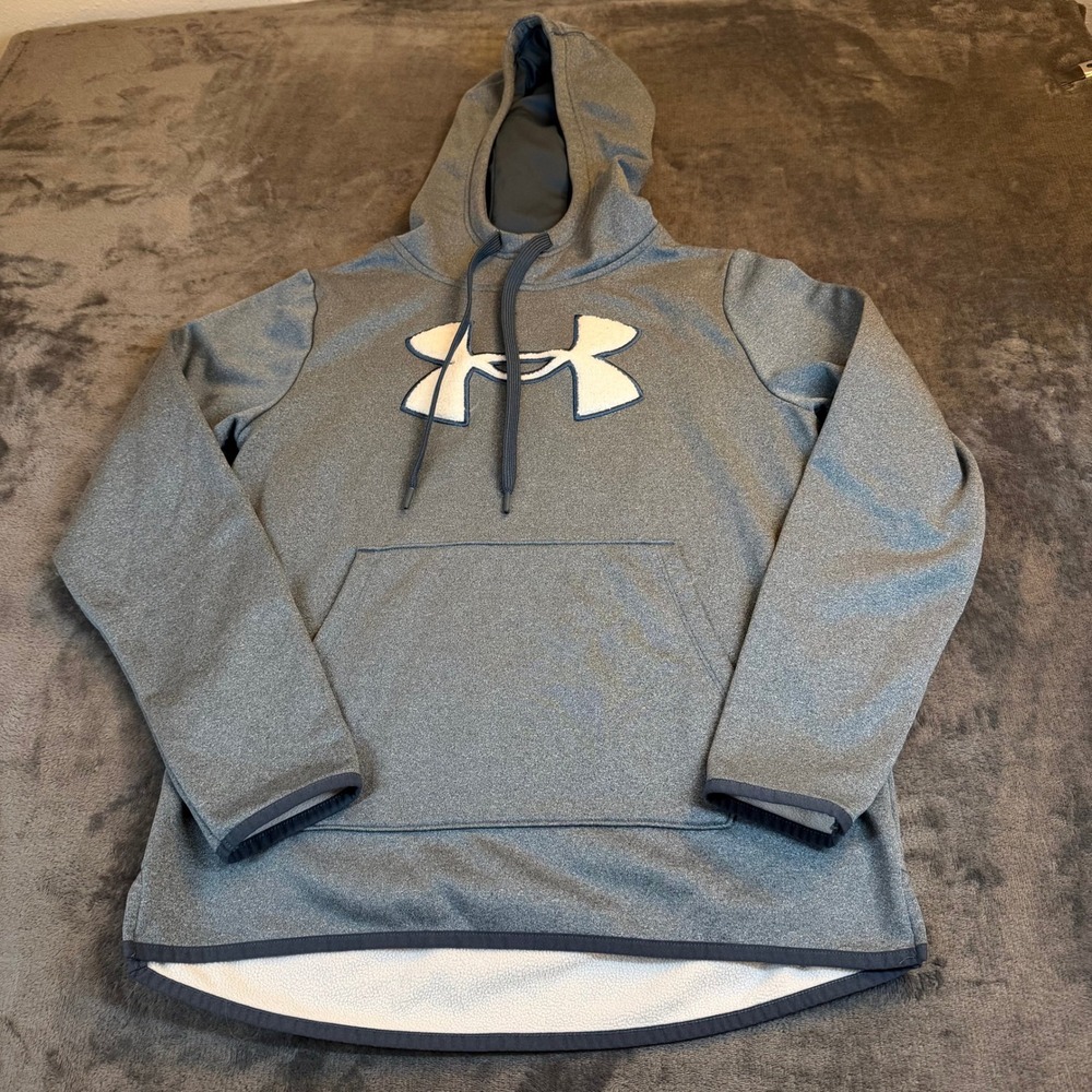 Under Armour‎ Fleece Hoodie Sweatshirt Pullover Blue/Gray Women's Size Small